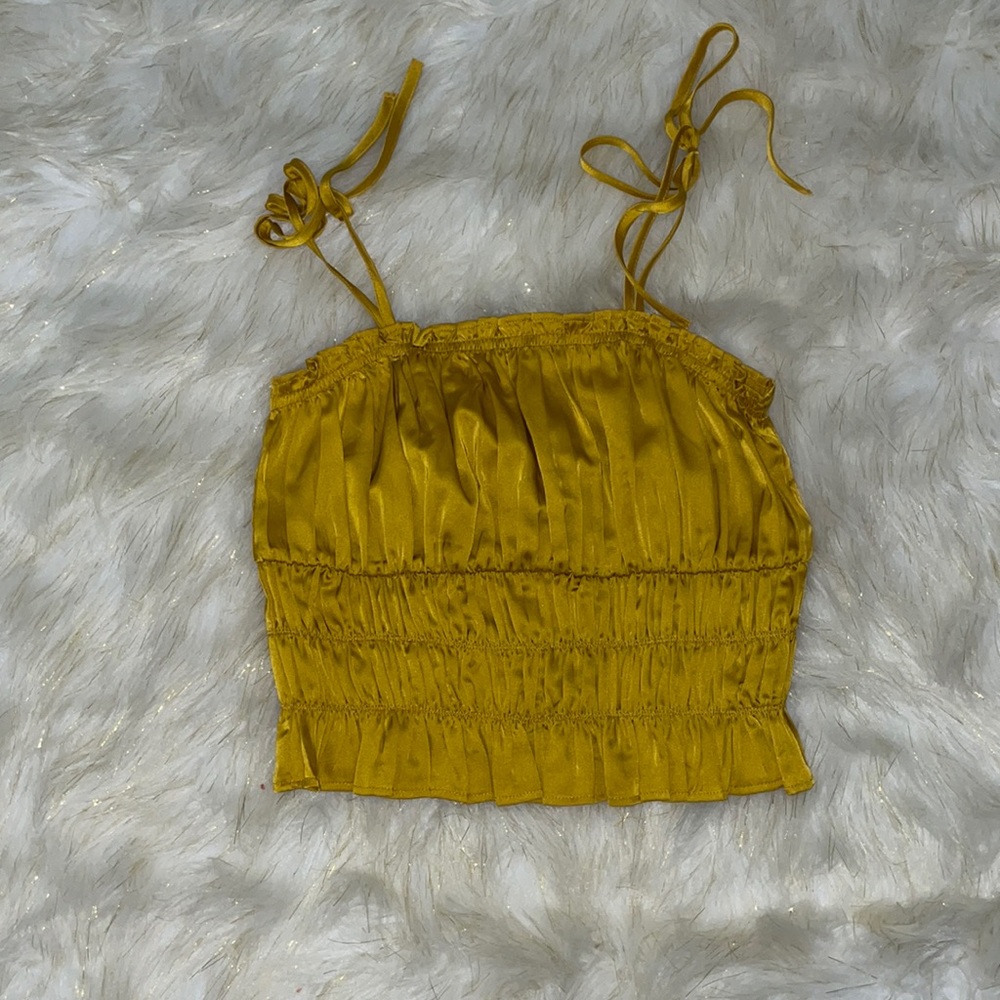 Worn Satin yellow F21 top